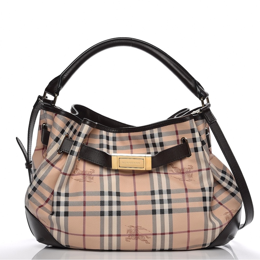 💯 Authentic Burberry Haymarket Medium Check Willenmore Hobo - Great Condition